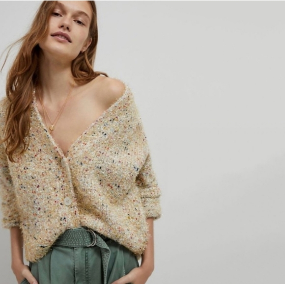 Anthropologie Sweaters - Anthropologie Maeve Twinkle Cropped Cardigan Size XL